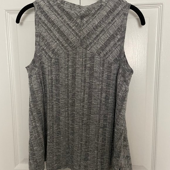 Grey Marl Sleeveless Gap Blouse - Picture 2 of 3